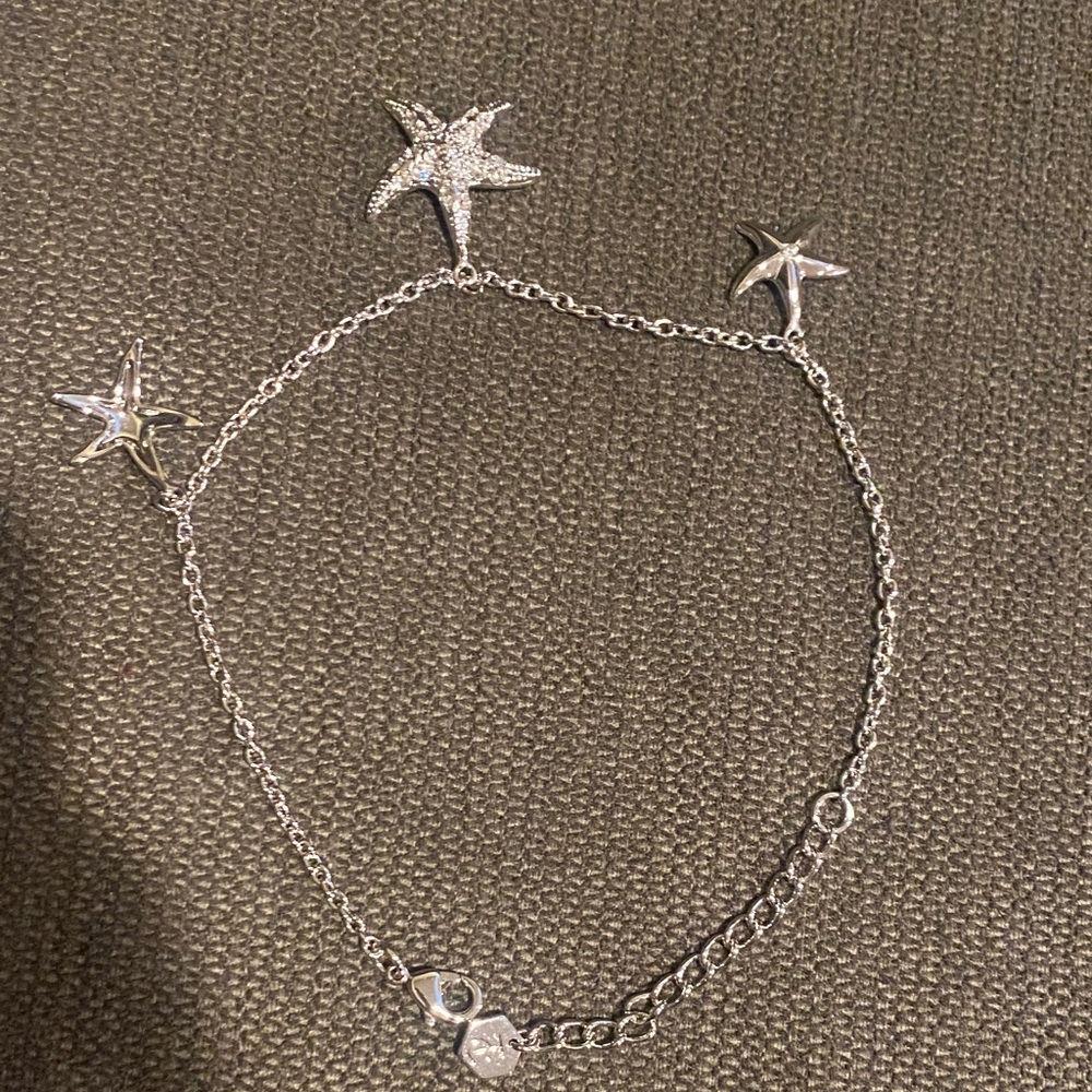 Touchstone Crystal Silver Starfish Ankle Bracelet - Picture 2 of 3